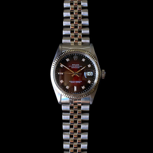 (1983) Rolex Datejust ref. 16014 w/ Red Vignette Diamond Dial